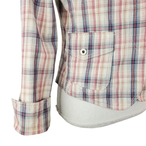 Toi & Moi Jacket Womens EU XL (Small) Red white Blue Cotton Button Front Cropped - Picture 3 of 7